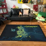 Cyberpunk 2077 Map Rug – Unique Sci-Fi Game Rug for Gaming Room or Collector Decor - Image 2
