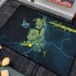 Cyberpunk 2077 Map Rug – Unique Sci-Fi Game Rug for Gaming Room or Collector Decor - Image 4