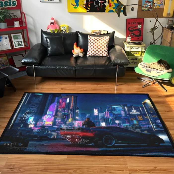 Cyberpunk 2077 Rug – Stylish Futuristic Carpet for Otaku Room or Fan Merch - Image 2
