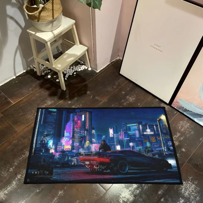 Cyberpunk 2077 Rug – Stylish Futuristic Carpet for Otaku Room or Fan Merch - Image 3