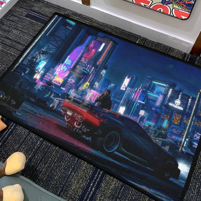 Cyberpunk 2077 Rug – Stylish Futuristic Carpet for Otaku Room or Fan Merch - Image 4