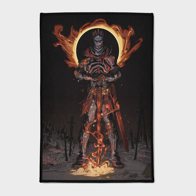 For *Soulsborne* fans, this area rug is the perfect addition to your otaku bedroom. It brings the epic and haunting world of *Dark Souls* into your space, adding a powerful touch to your decor.
