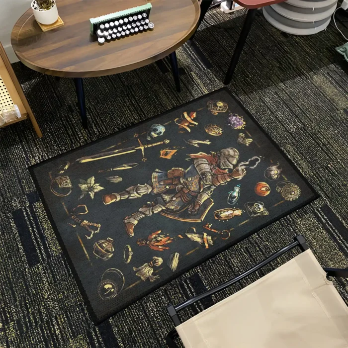 Knight Inventory Rug – Cool RPG Rug for Boys Room or Dark Fantasy Merch - Image 2