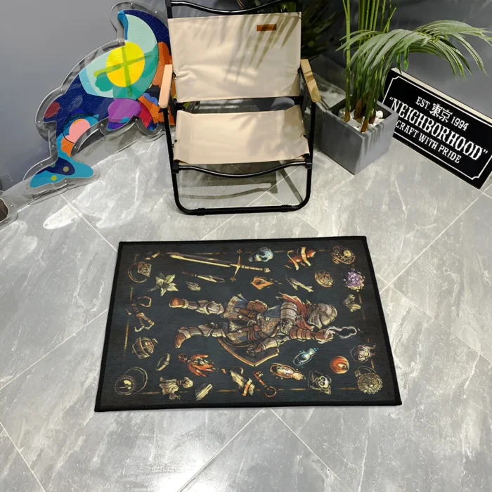 Knight Inventory Rug – Cool RPG Rug for Boys Room or Dark Fantasy Merch - Image 3