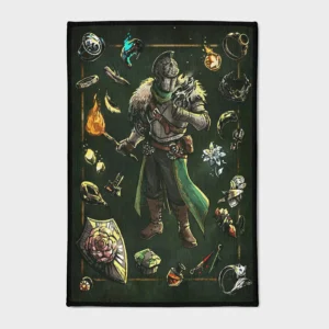 Bring the *Souls* game's magic into your room with this Sorcerer Inventory rug. Perfect for gamer setups or otaku decor, it adds a stylish and thematic touch to your space, ideal for fans of the series.
