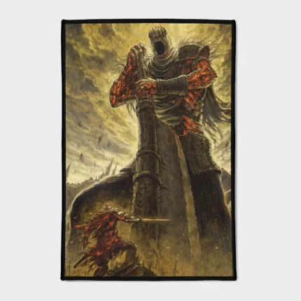 For fans of *Dark Souls*, this Yhorm the Giant rug brings the iconic boss battle to your space. Ideal for game rooms or as collector merch, it adds a unique and bold touch to any fan's room.