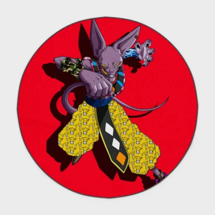 For *Dragon Ball* fans, this Beerus round rug adds a cool and otherworldly touch to your bedroom or otaku style setup. It brings the god of destruction’s energy into your room.