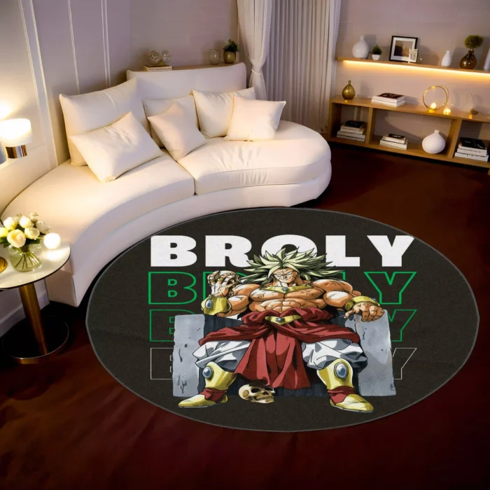 Broly Round Rug – Epic Rug for Gaming Room or Gift for Fans - Image 2