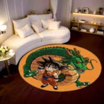 Goku Round Rug – Cool Rug for Bedroom or Gaming Room Setup - Image 2