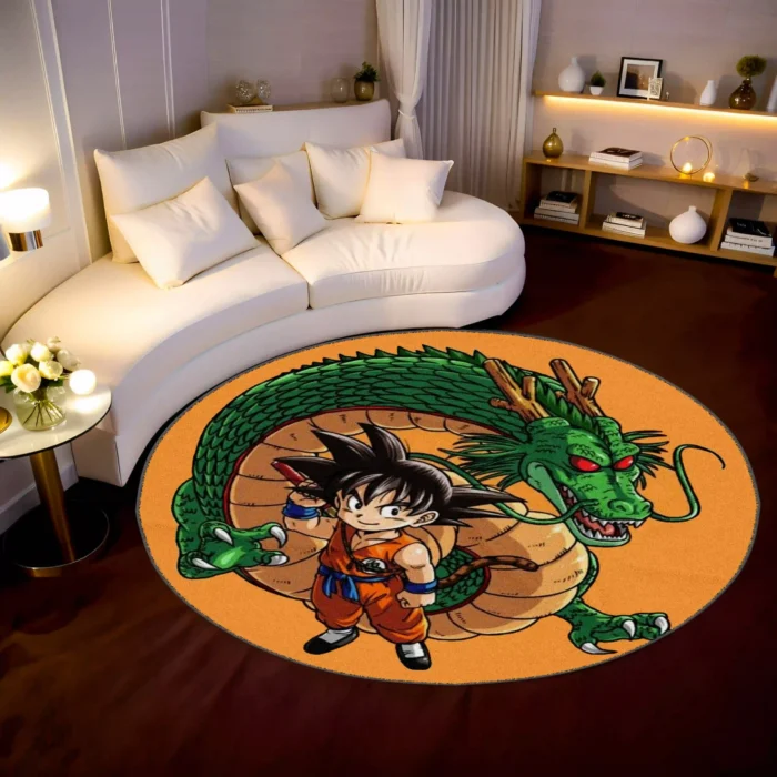 Goku Round Rug – Cool Rug for Bedroom or Gaming Room Setup - Image 2
