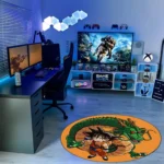 Goku Round Rug – Cool Rug for Bedroom or Gaming Room Setup - Image 3