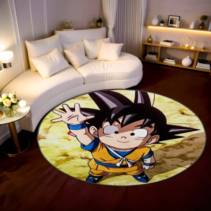 Goku Child Round Rug – Cute Rug for Kids Room or Cozy Room Decor - Image 2