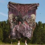 Death Ryuk Woven Tapestry Throw Blanket – Mysterious Wall Rug, Room & Home Decor, Dark Fantasy Gift - Image 4