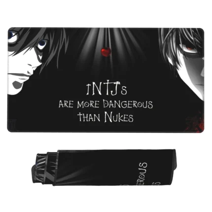 This Death Note mouse pad is a stylish anime desk mat, perfect for gaming setups, otaku bedrooms, or fan collections. A great gift for Death Note lovers.