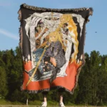 Death Misa And Shinigami Anime Woven Tapestry Throw Blanket – Gothic Wall Art, Home & Room Decor, Perfect Gift - Image 4