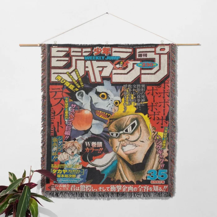 Death Manga Cover Woven Tapestry Throw Blanket – Iconic Wall Art, Room & Home Decor, Collectible Gift - Image 2