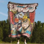 Death Manga Cover Woven Tapestry Throw Blanket – Iconic Wall Art, Room & Home Decor, Collectible Gift - Image 4