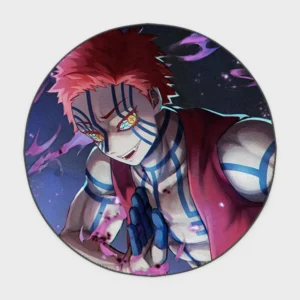 Bring the fierce and stylish *Akaza* into your gaming setup or collector decor with this round rug. Ideal for fans, it adds a bold and dynamic vibe to your space.
