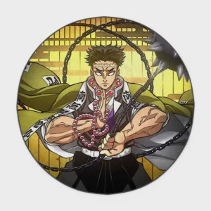 For fans of *Demon Slayer*, this Gyomei round rug brings an epic and powerful touch to your otaku room or as a fan gift. It adds strength and style to your decor.