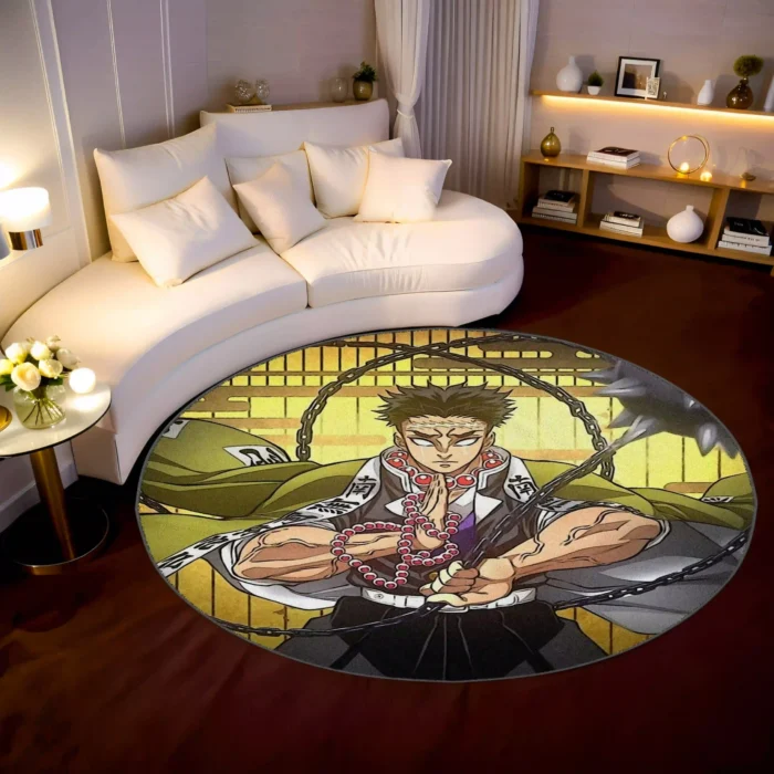 Gyomei Round Rug – Epic Floor Mat for Otaku Room or Fan Gift - Image 2