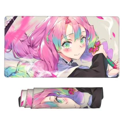 This Mitsuri mouse pad is an adorable Demon Slayer desk mat, perfect for otaku bedrooms, anime collectors, or gaming setups. A sweet gift for fans.