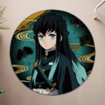 Muichiro Tokito Round Rug – Unique Carpet for Otaku Room or Collector Gift - Image 4