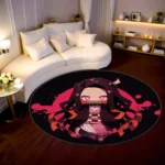 Nezuko Round Rug – Cute Round Rug for Girls Room or Gift Setup - Image 2