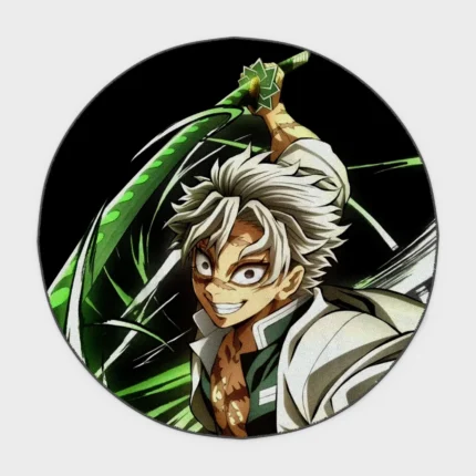 Bring the fierce spirit of *Demon Slayer* into your space with this Sanemi round rug. Perfect for bedrooms or gaming setups, it adds a cool, bold vibe to any fan’s room.