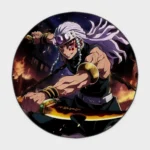 Step into the flashy and vibrant world of *Demon Slayer* with this Tengen Uzui round rug. Perfect for boys' rooms or flashy room setups, it adds a bold and energetic vibe to your space.