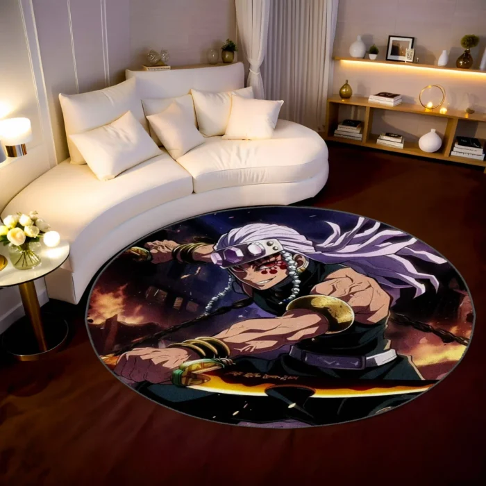 Tengen Uzui Round Rug – Fun Rug for Boys Room or Flashy Room Setup - Image 2