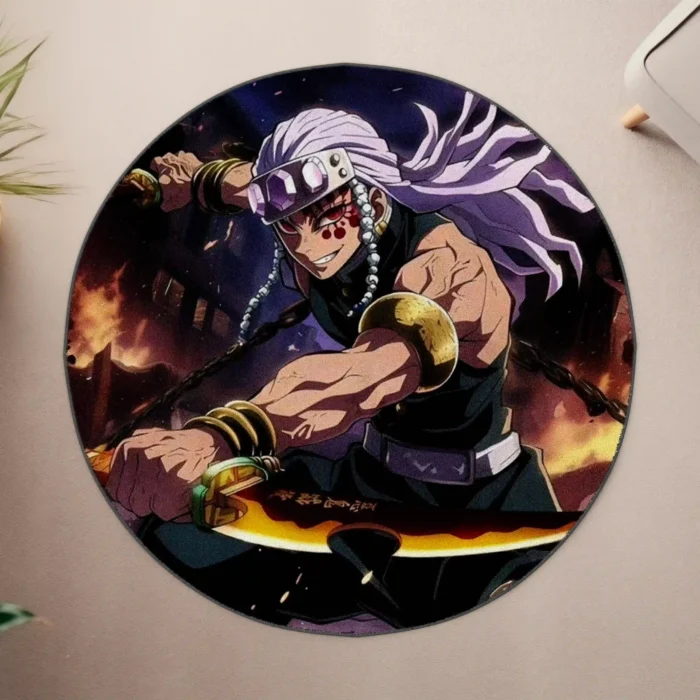 Tengen Uzui Round Rug – Fun Rug for Boys Room or Flashy Room Setup - Image 4