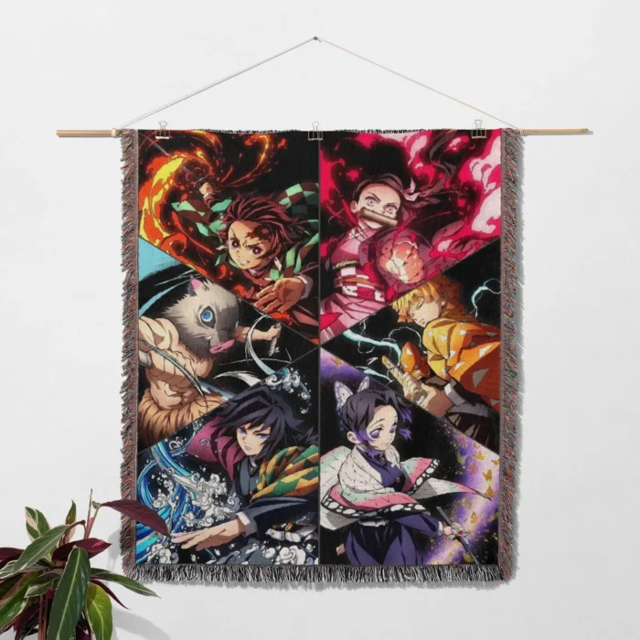 Demon Woven Tapestry Throw Blanket – Cozy Wall Art, Room & Home Decor, Stylish Accent - Image 2