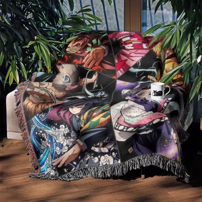 Demon Woven Tapestry Throw Blanket – Cozy Wall Art, Room & Home Decor, Stylish Accent - Image 3