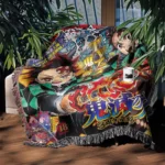 Demon Tanjiro Woven Tapestry Throw Blanket – Iconic Wall Hanging, Room & Home Decor, Collectible Gift - Image 3