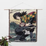Demon Giyuu Woven Tapestry Throw Blanket – Cool Wall Art, Room & Home Decor, Calm Design Accent - Image 2