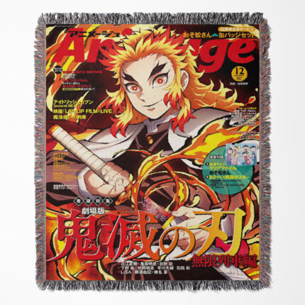 Demon Slayer woven tapestry throw blanket, stunning wall art and room decor, perfect for fans of Demon Slayer, bringing the world of demons and slayers to your space.