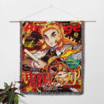 Demon Rengoku Kyoujurou Anime Woven Tapestry Throw Blanket – Fiery Wall Art, Room & Home Decor, Perfect Gift - Image 2