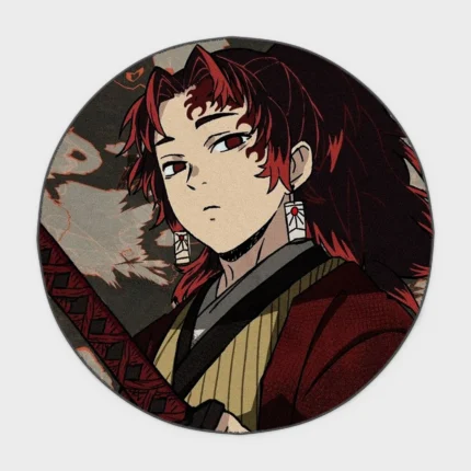 Bring the legendary *Demon Slayer* character Yoriichi into your space with this epic round rug. Ideal for game rooms or collector decor, it adds a powerful and striking touch to your space.