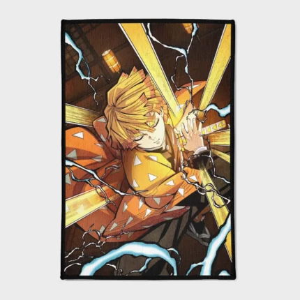 For fans of *Demon Slayer*, this Zenitsu rug brings a cool vibe to your boys' bedroom or as a fan gift. It’s perfect for showcasing the character’s energetic spirit.