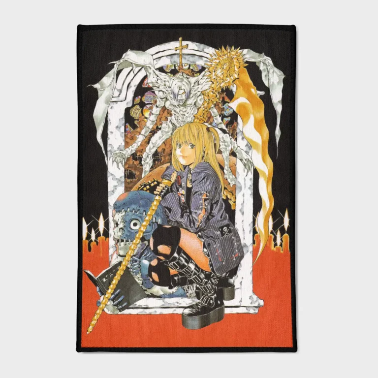 This Misa and Shinigami rug adds a cool *Death Note* touch to your bedroom or gaming room. It’s a great decor piece for fans of the iconic anime and manga.