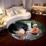 L Lawliet Round Rug – Unique Floor Mat for Bedroom or Fan Room Display - Image 2