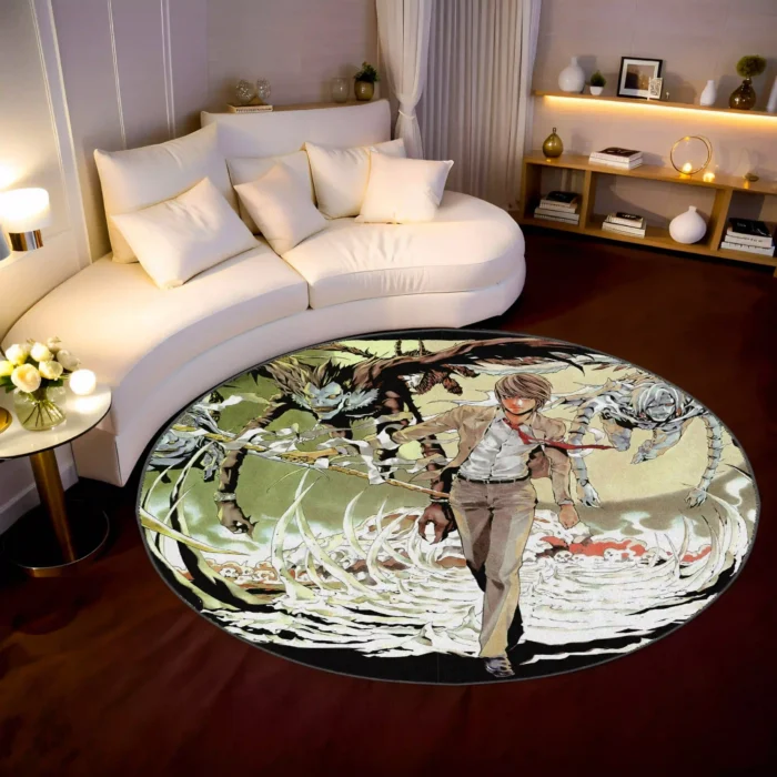 Light Yagami Round Rug – Stylish Rug for Bedroom or Great Gift Idea - Image 2