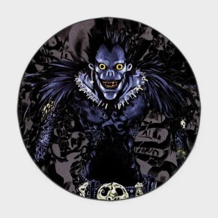 For fans of *Death Note*, this Ryuk round rug adds a cool and eerie vibe to any game room or otaku bedroom. Its haunting design brings the iconic character to life in your space.