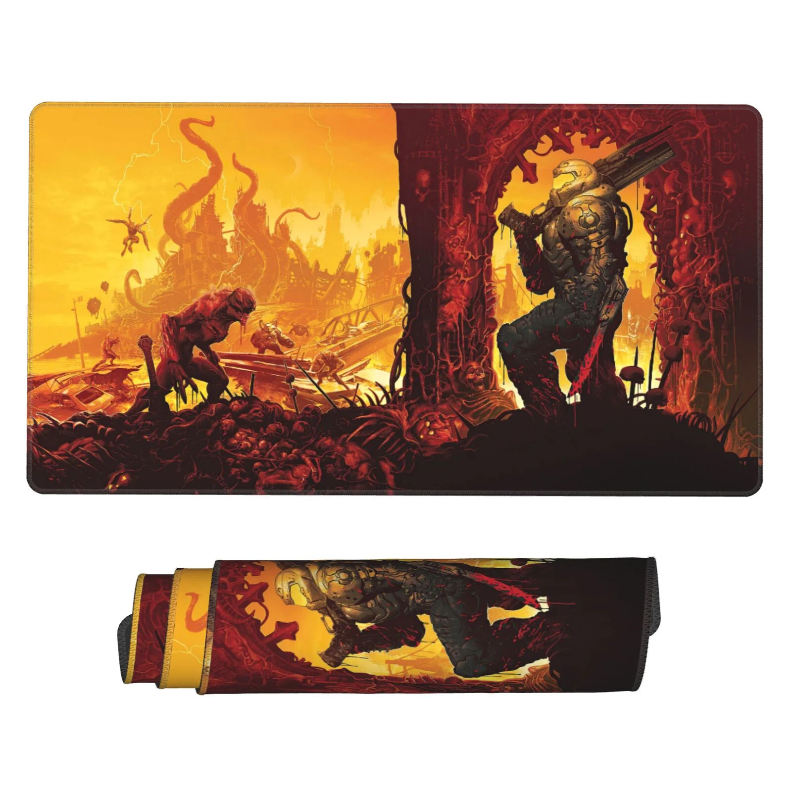 doom-mouse-pad-1 This Doom mouse pad is an epic FPS-themed desk mat, perfect for gaming rooms, otaku setups, or collector desks. A great fan gift for action game lovers.