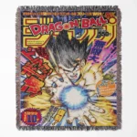 Dragon Ball woven tapestry throw blanket, classic wall art and room decor, perfect gift for fans of the iconic Dragon Ball series.