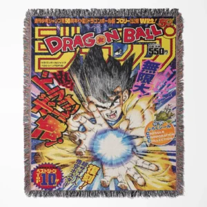 Dragon Ball woven tapestry throw blanket, classic wall art and room decor, perfect gift for fans of the iconic Dragon Ball series.