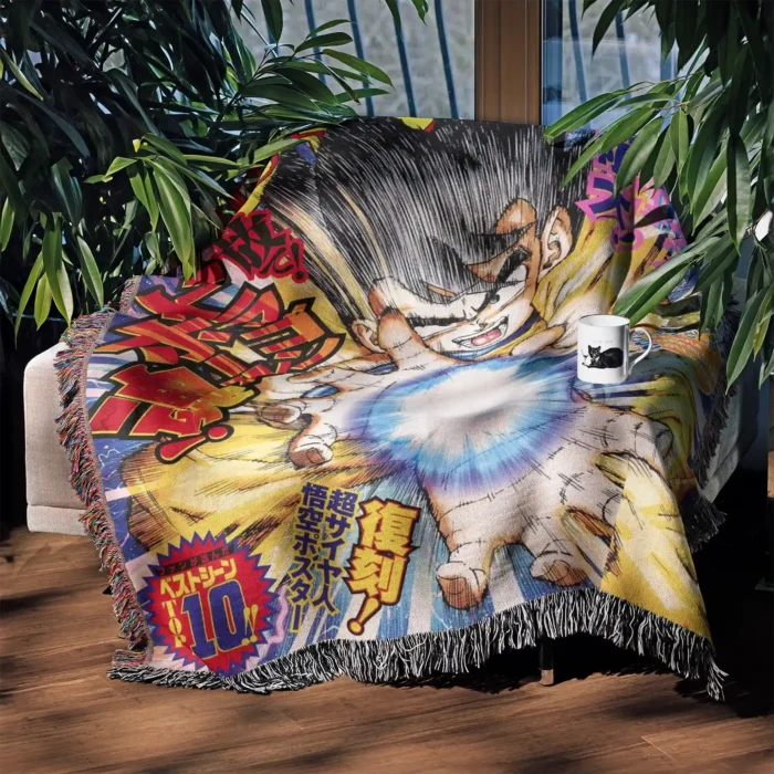 DB Anime Woven Tapestry Throw Blanket – Iconic Wall Rug, Room & Home Decor, Anime-Inspired Throw - Image 3