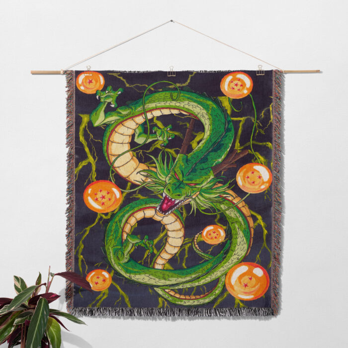 DB Shenron Anime Woven Tapestry Throw Blanket – Mystical Wall Art, Room & Home Decor, Perfect Gift - Image 2