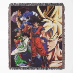 DB woven tapestry throw blanket, stylish wall hanging and room decor, a fan-favorite piece perfect for any Dragon Ball fan’s home.