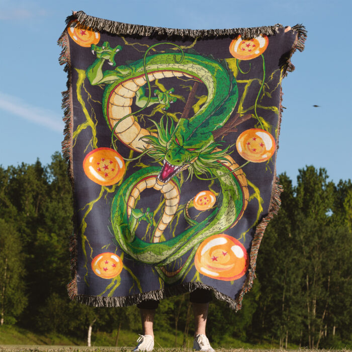 DB Shenron Anime Woven Tapestry Throw Blanket – Mystical Wall Art, Room & Home Decor, Perfect Gift - Image 4